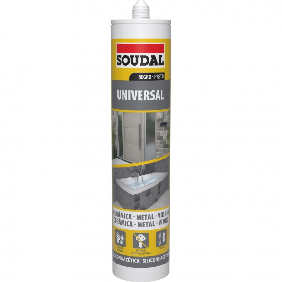 Silicone Universal Acetico Preto SOUDAL 300ML Silicone Universal Acetico Preto SOUDAL 300ML