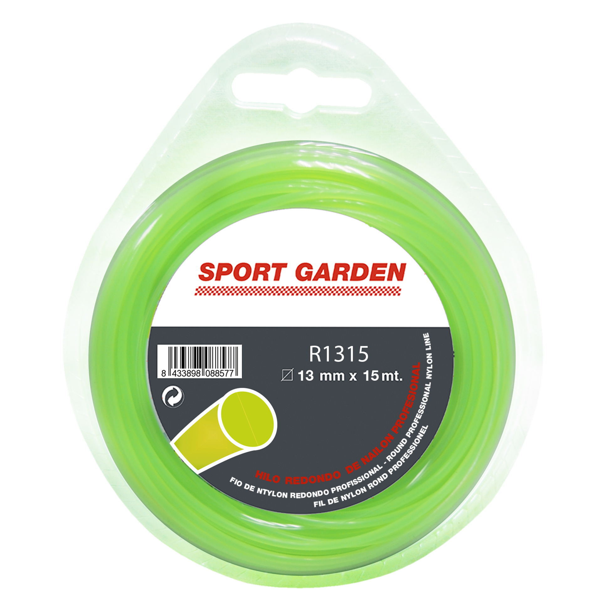 Fio Nylon Redondo 1,3 MM 15 M SPORTGARDEN