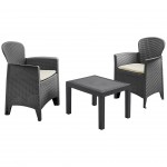 Conjunto Akita Mesa+2 Cadeiras Antracite PROGARDEN
