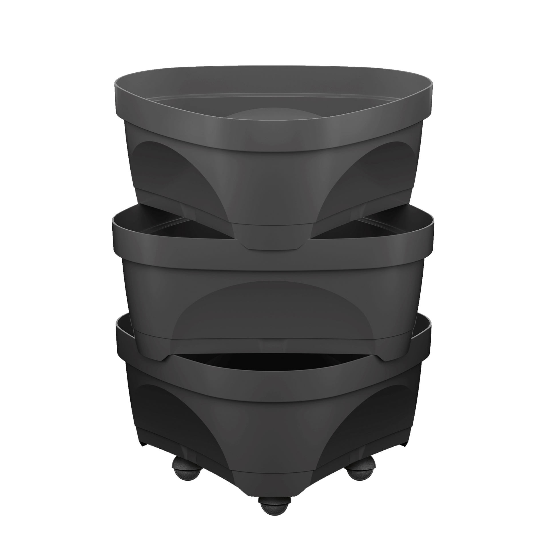 Vaso 3 Níveis C/Rodas Cinza ART PLAST