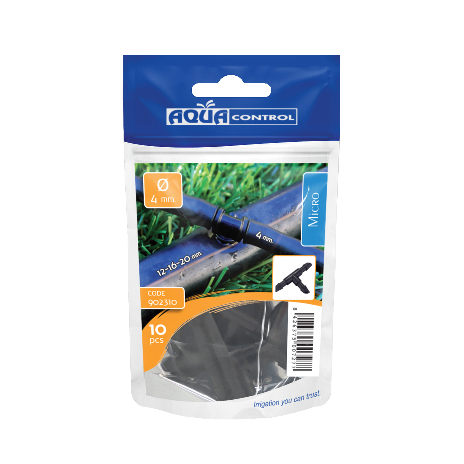 Conjuntos de 10 UN Tês 4MM AQUA CONTROL