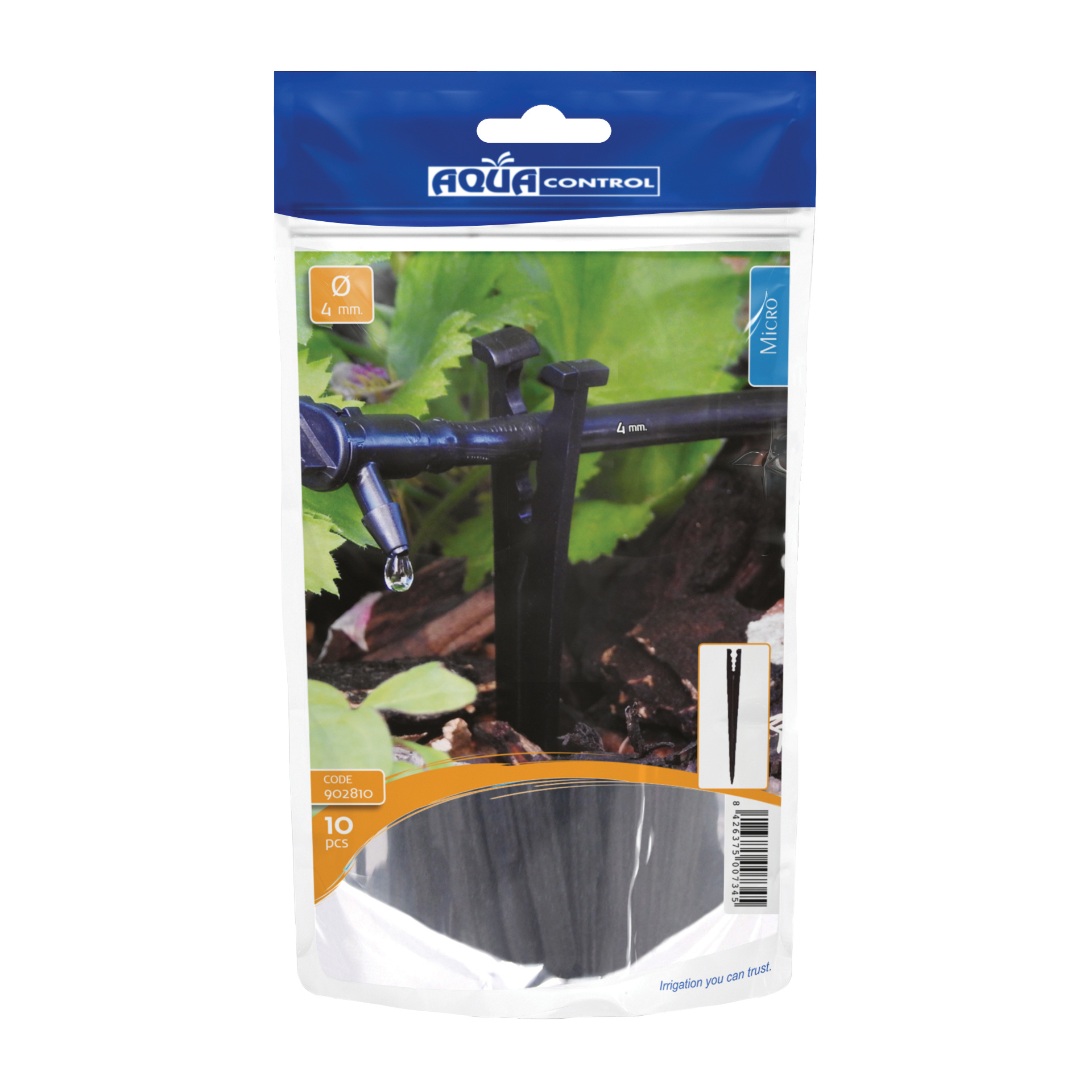 Conjunto 10 UN Suportes Para Tubo 4MM AQUA CONTROL