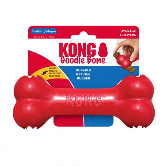 Brinquedo Borracha Para Cão Osso Goodie Classic M KONG Brinquedo Borracha Para Cão Osso Goodie Classic M KONG