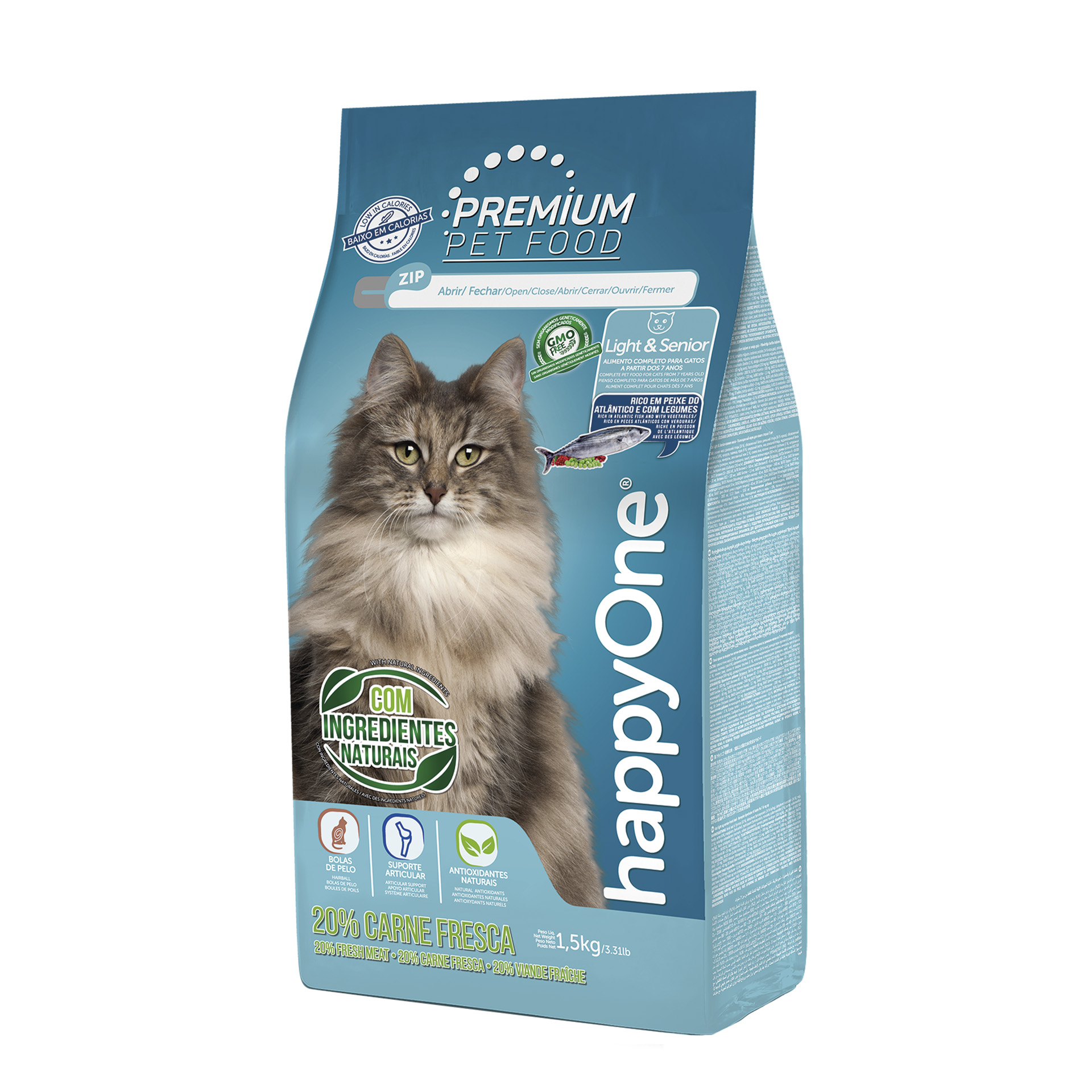ALIMENTO SEC GATO LIGHT & SENIOR CARN FRESC 1,5 KG