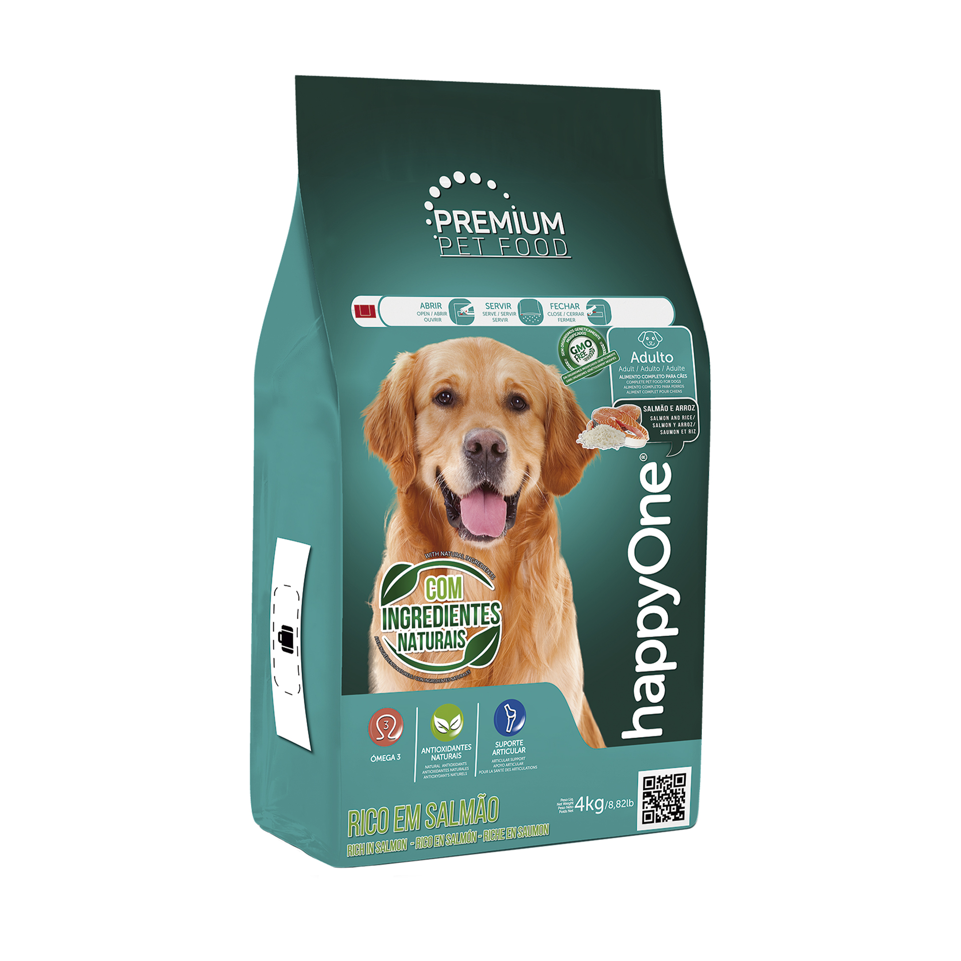 ALIMENTO SECO PARA CÃO PREMIUM SALMÃO E ARROZ 4 KG