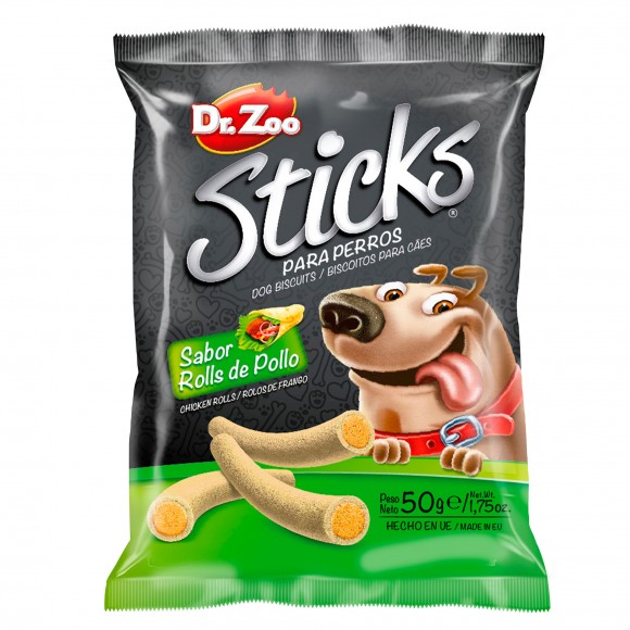 Snack Para Co Sticks Rolos Frango 50 G DR.ZOO
