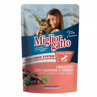ALIMENTO HMIDO PARA GATO TIRAS SALMO/ATUM 100 G