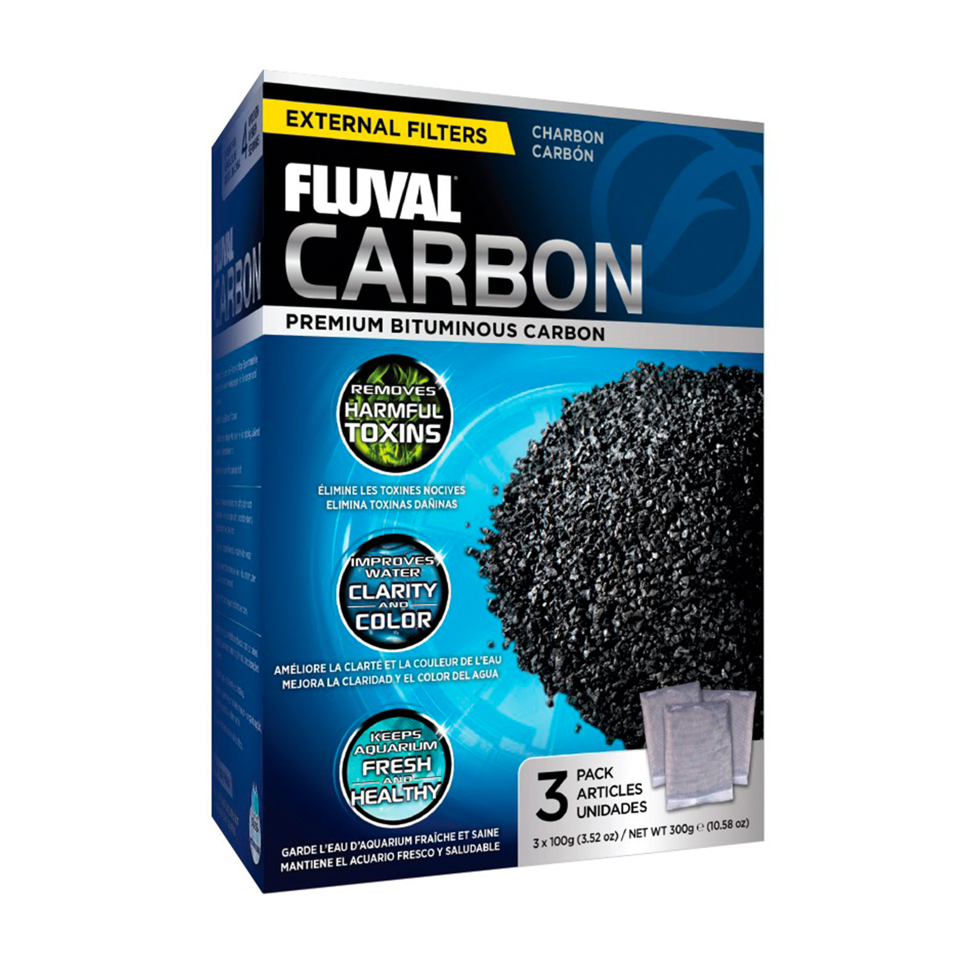 Recarga Filtro Carvão P/Aquário Ult 3X100 G FLUVIA