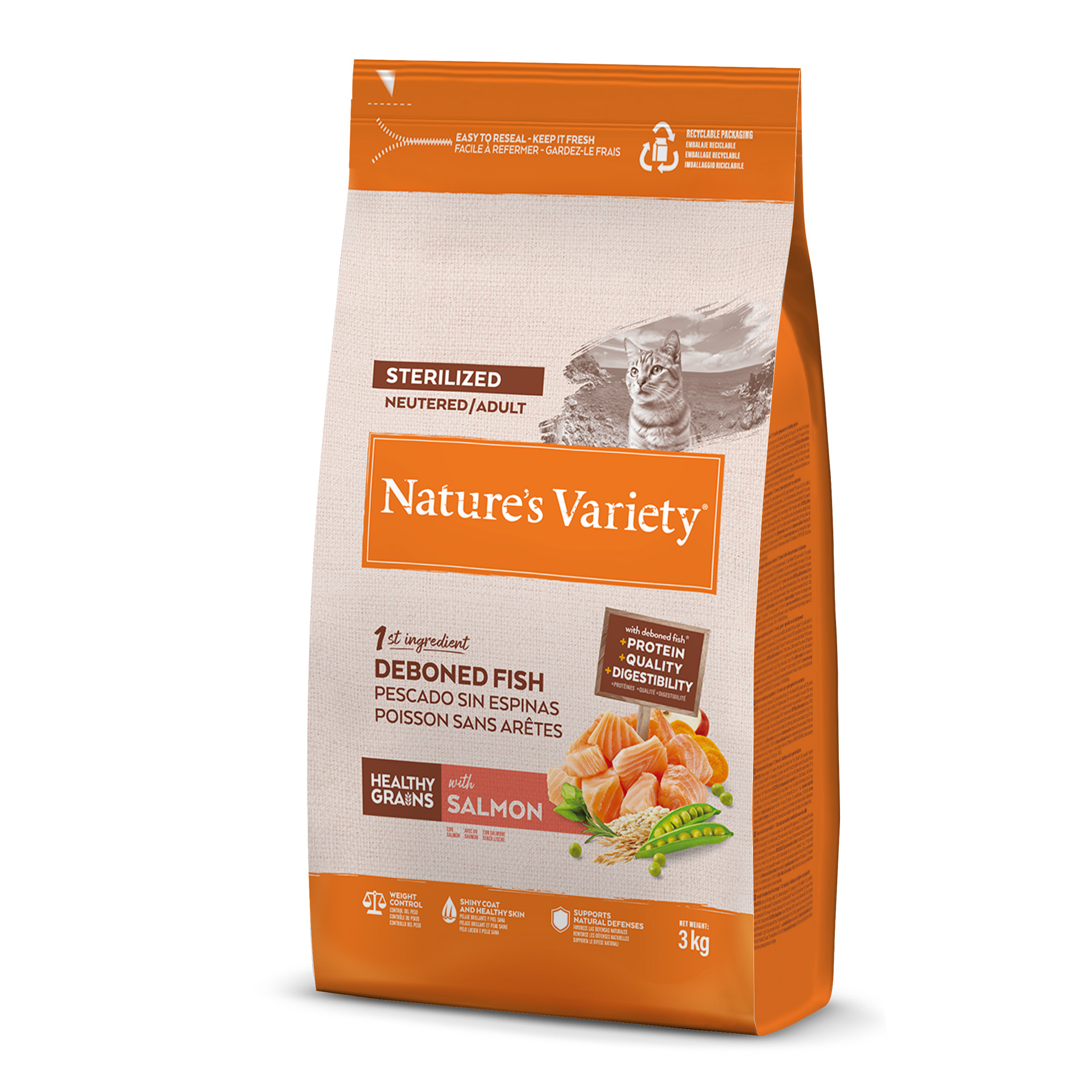 ALIMENTO SECO GATO ORIGINAL ESTERILIZ SALMÃO 3 KG