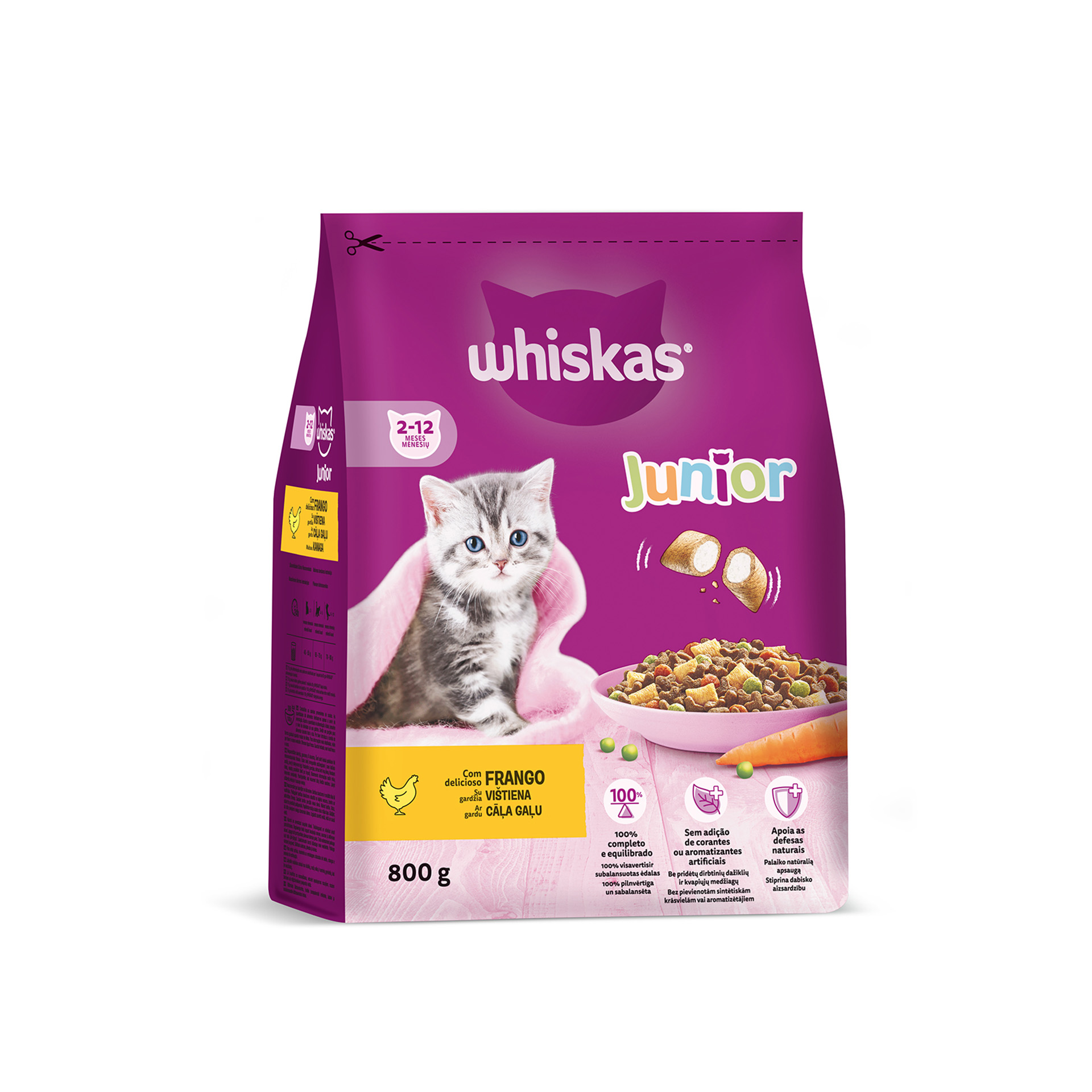 ALIMENTO SECO PARA GATO JUNIOR FRANGO 800 G