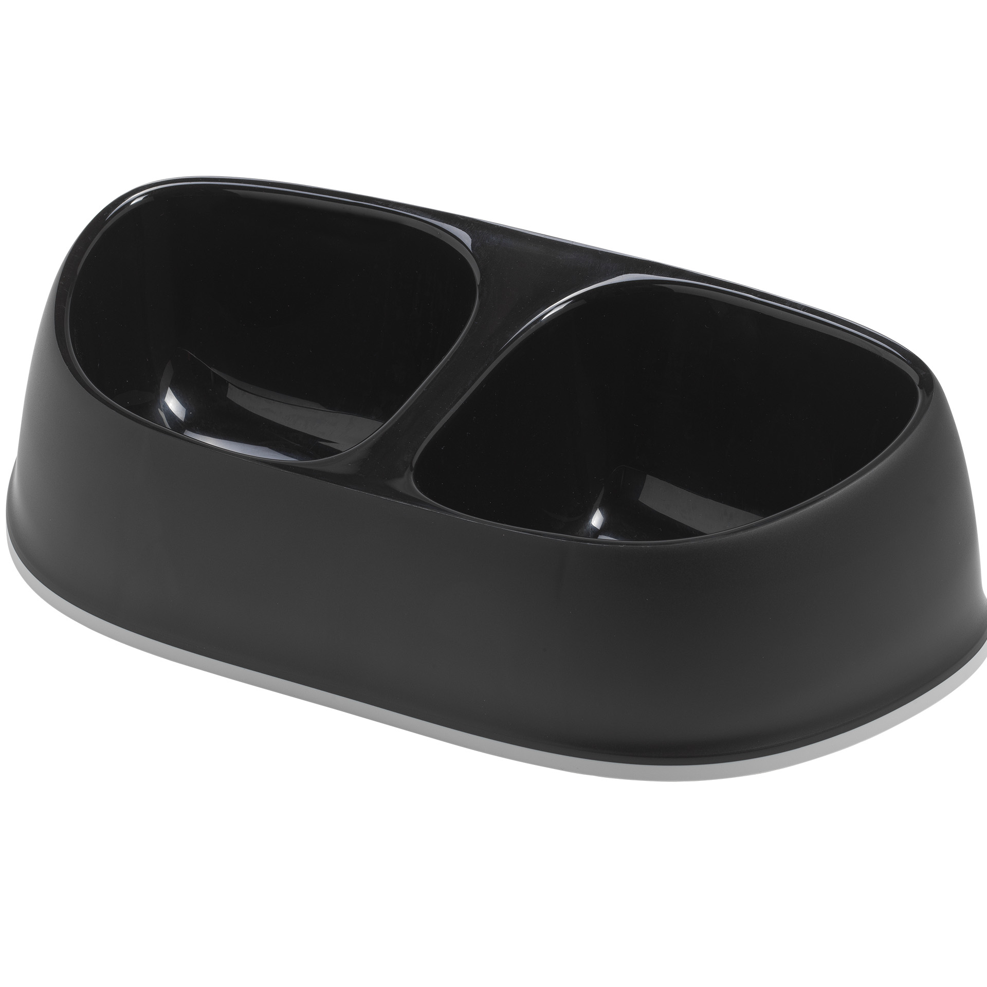 Comedouro Duplo Sensibwl Preto 2X700 ML MODERNA