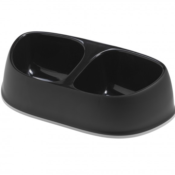 COMEDOURO DUPLO SENSIBWL PRETO 2X700 ML