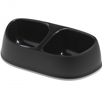 COMEDOURO DUPLO SENSIBWL PRETO 2X700 ML