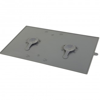 BASE SILICONE COM VENTOSA COMEDOUROS CINZA 48X30X1