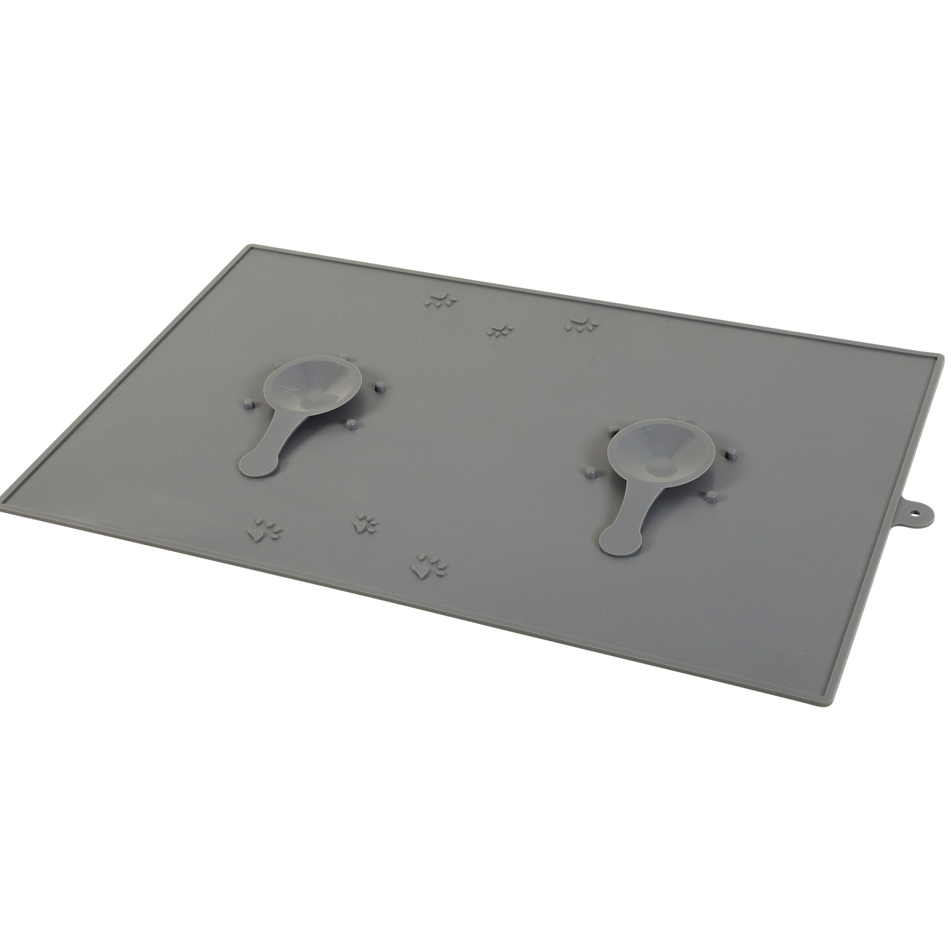 BASE SILICONE COM VENTOSA COMEDOUROS CINZA 48X30X1