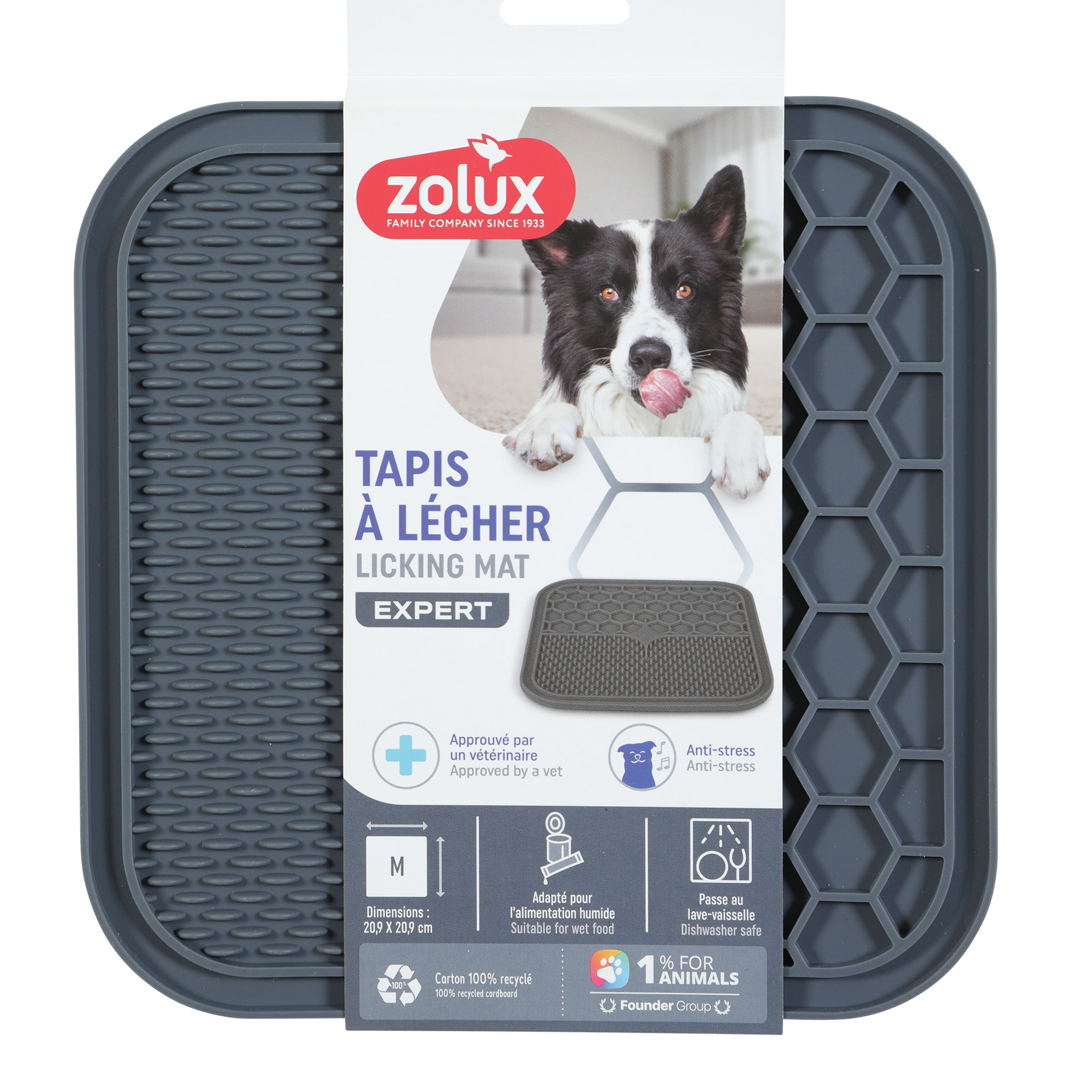 TAPETE SILICONE ANTIVORACIDADE CINZA 21,1X21,1X1,2