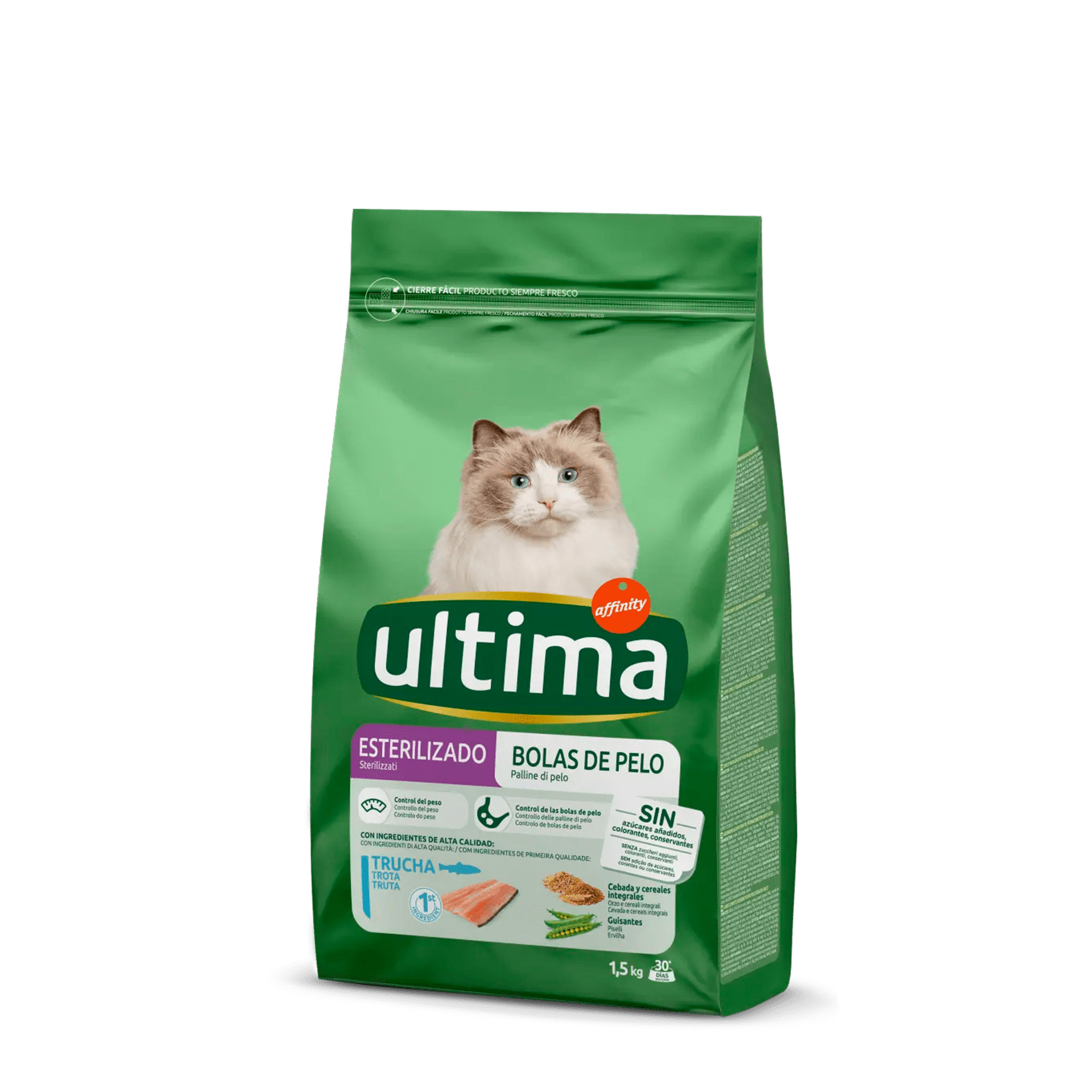 Alimento Gato Adult Bolas Pêlo Truta 1,5 KG ULTIMA