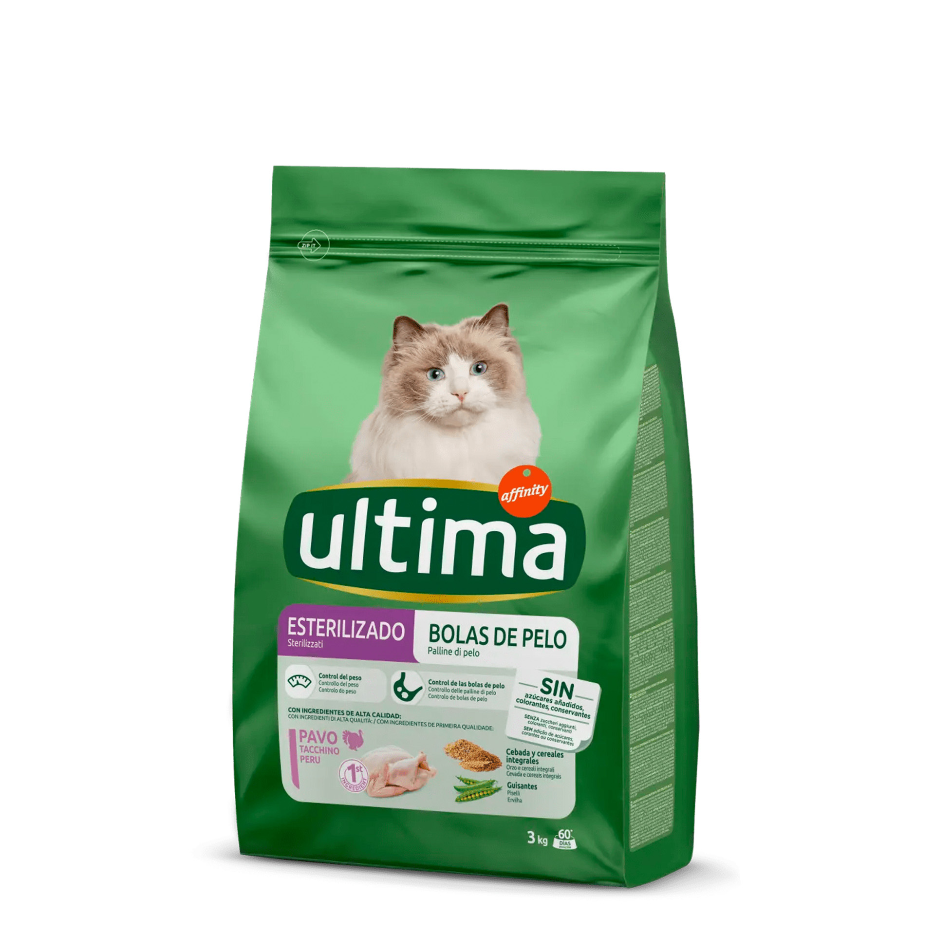ALIMENTO SECO GATO ADULTO BOLAS DE PÊLO PERÚ 3 KG