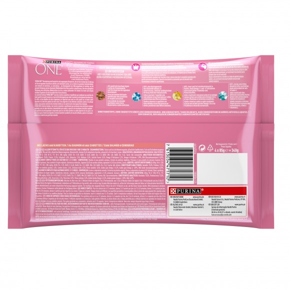 ALIMENTO HMIDO PARA GATO JNIOR SALMO 4X85 G