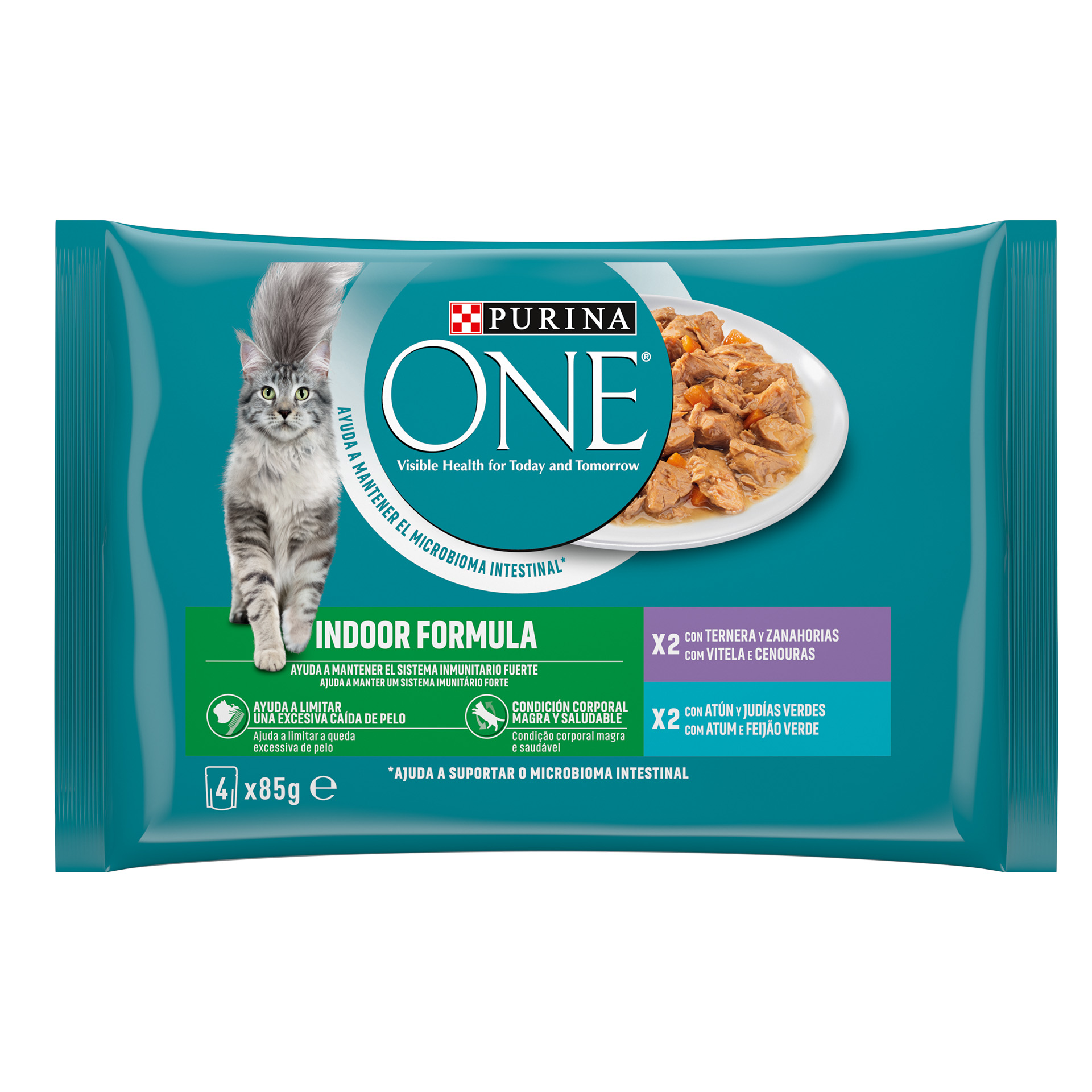 Alim Húmid Gato Ad Atum E Vitela 4X85 G PURINA ONE