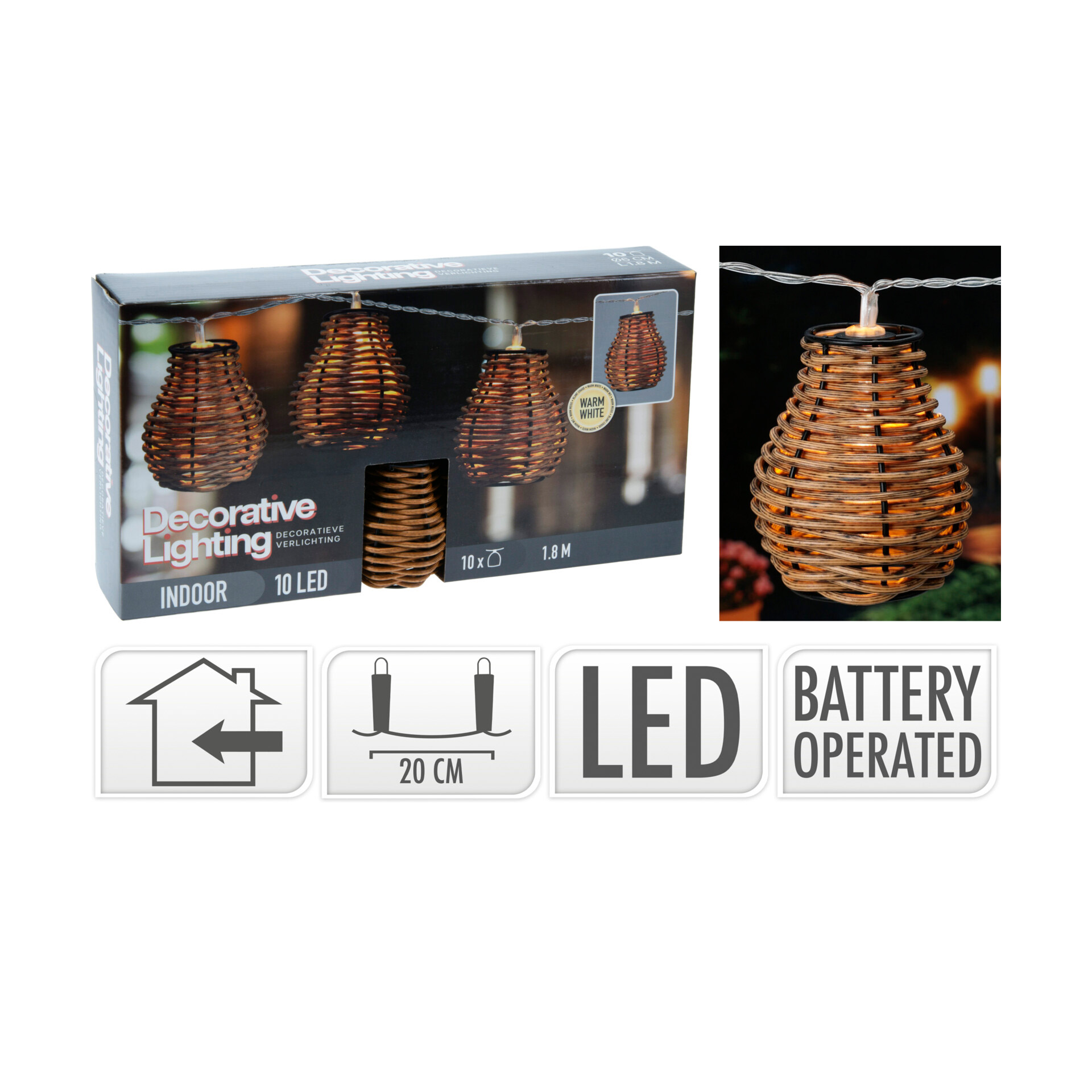 Luzes Decor Rattan 10 Led PROGARDEN