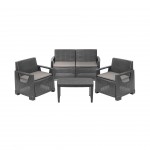 Conjunto Mandello  Sofá+2Cadeiras+Mesa Antracite P Conjunto Mandello  Sofá+2Cadeiras+Mesa Antracite P