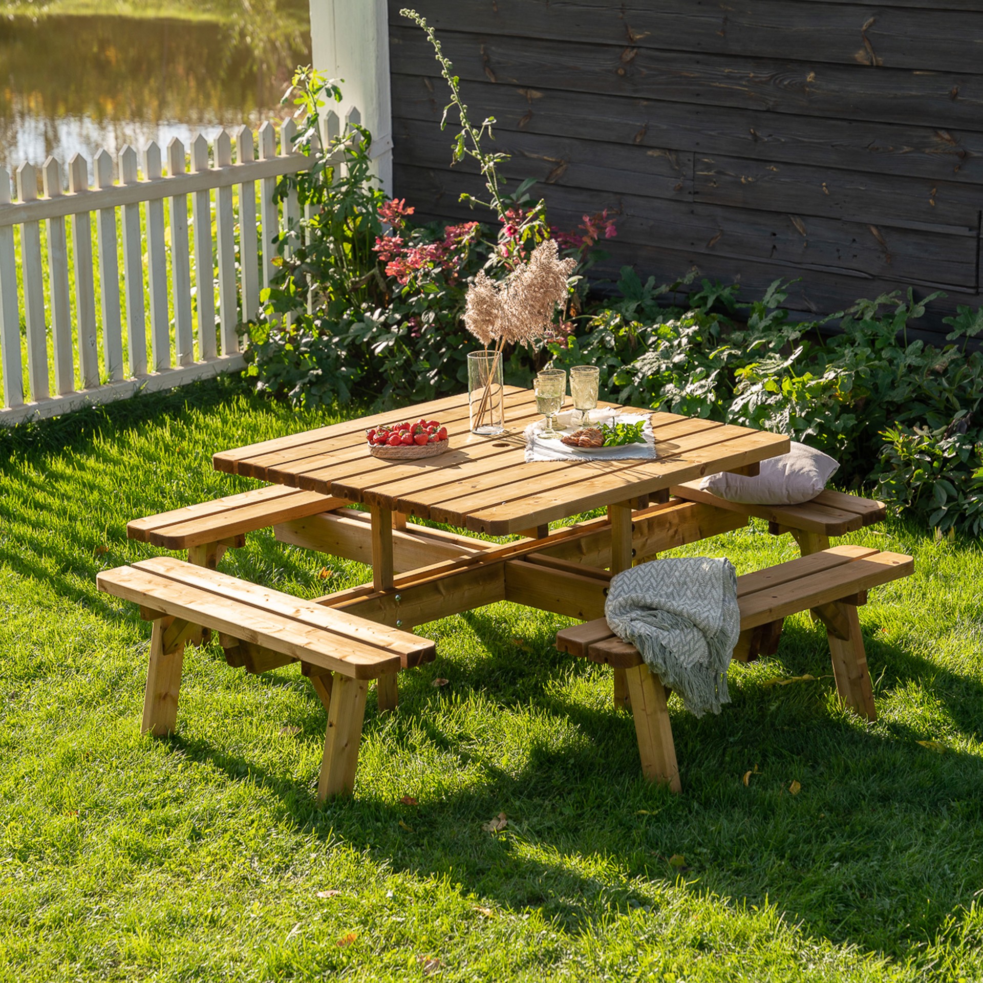 Mesa Picnic Quadrada 116X42 CM EKJU