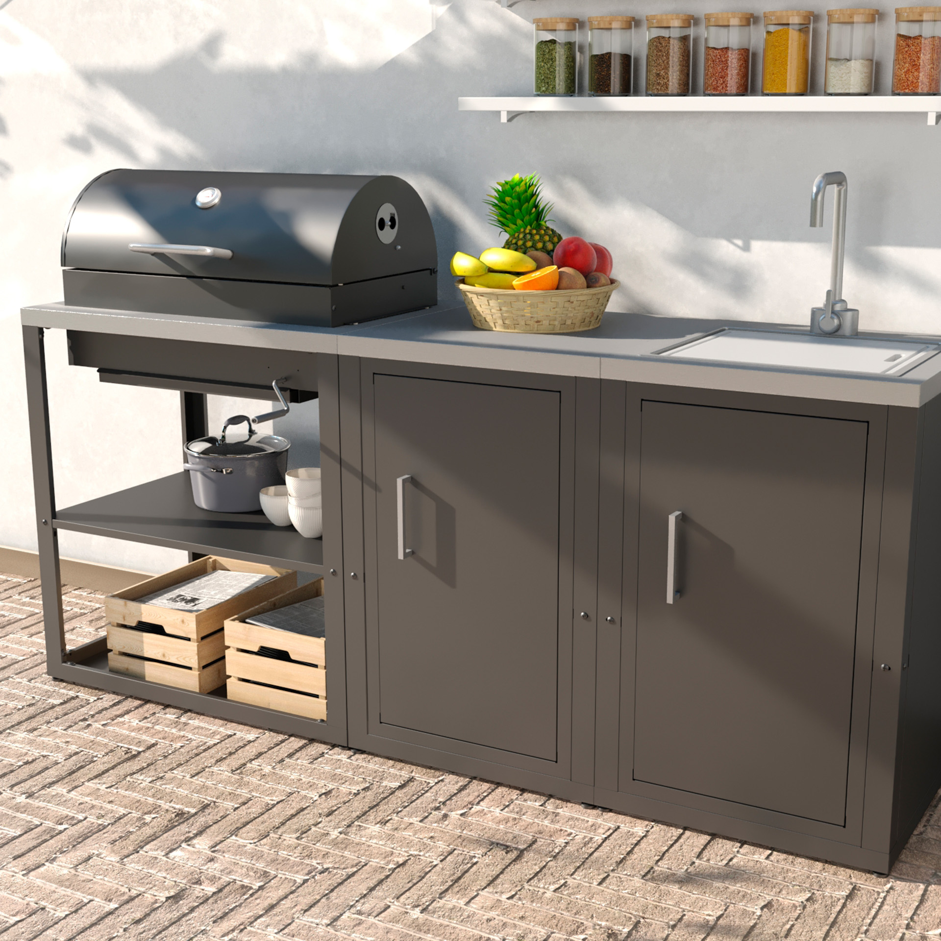 CONJUNTO BARBECUE 080.838 210,8X60,7X125 CM