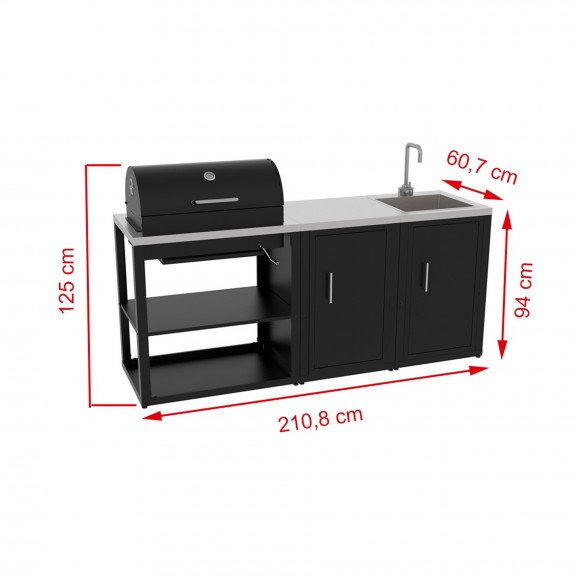 CONJUNTO BARBECUE 080.838 210,8X60,7X125 CM