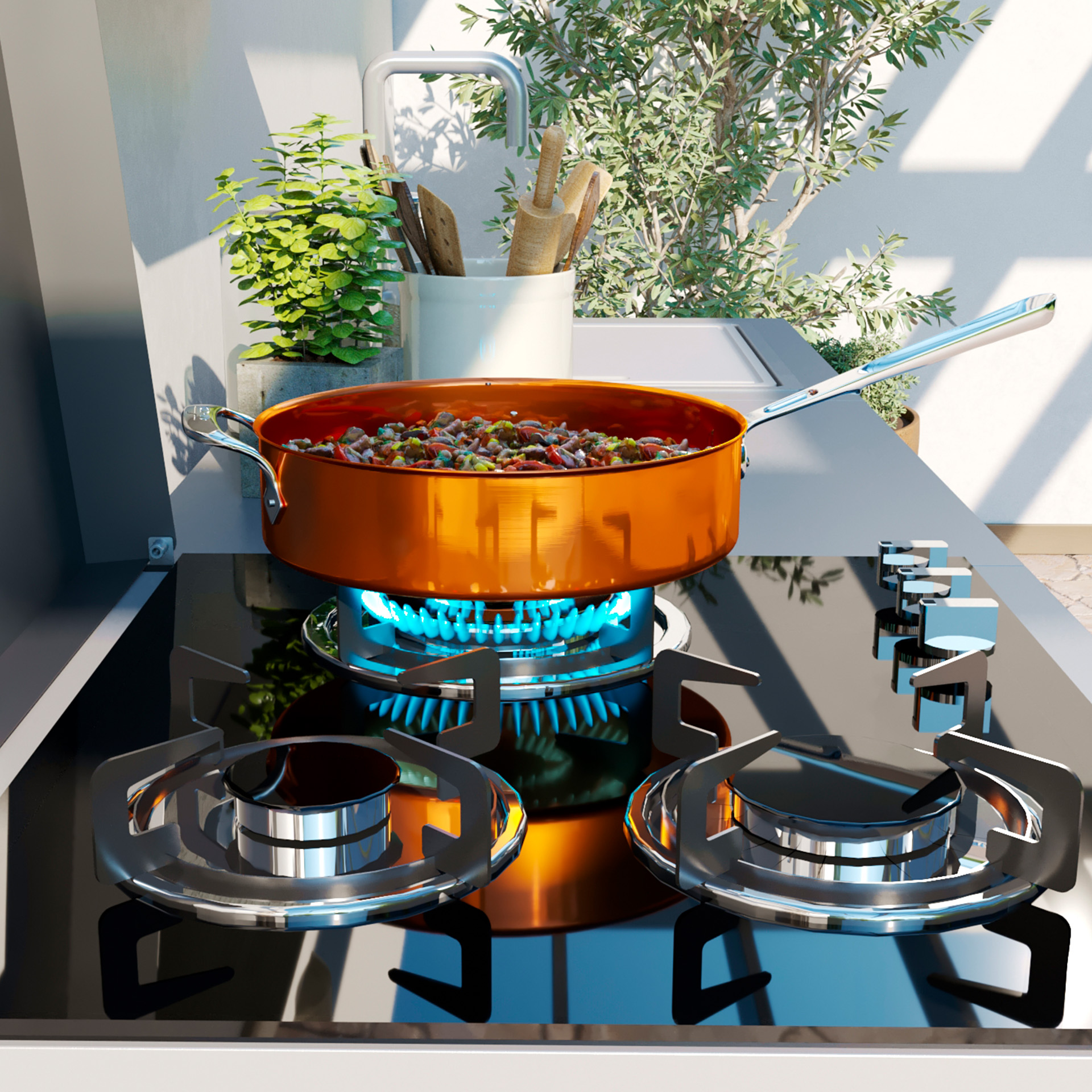 MODULO FOGAO GAS BUTANO 100X60,7X60,7CM