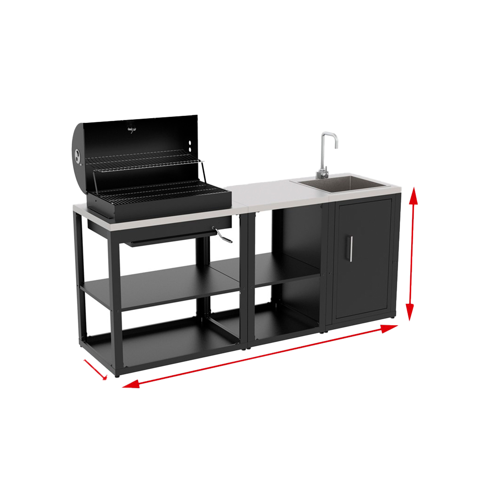 CONJUNTO BARBECUE 080.840 210,8X607X125 CM