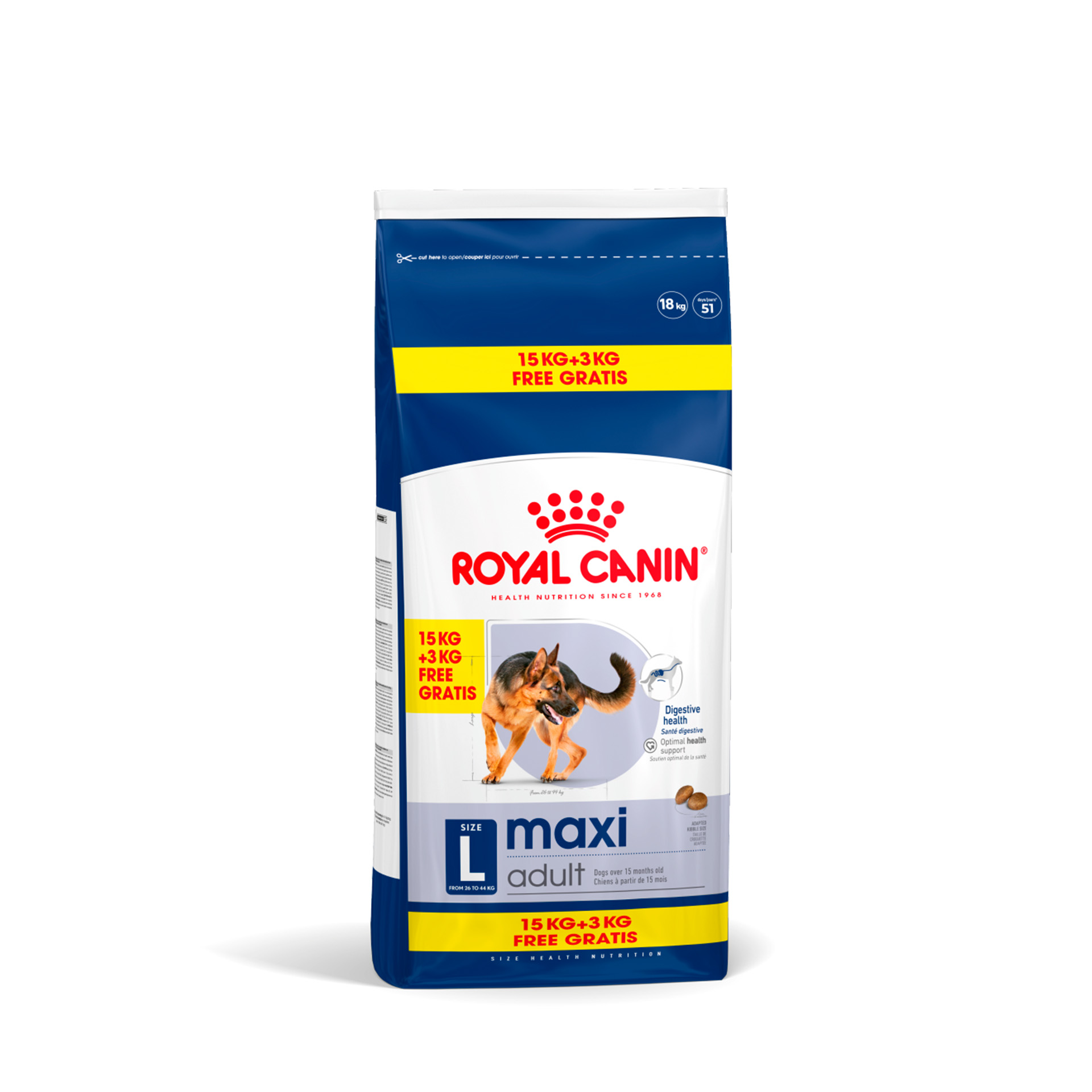 Alimento Seco Cão Maxi Adulto 15+3 KG ROYAL CANIN