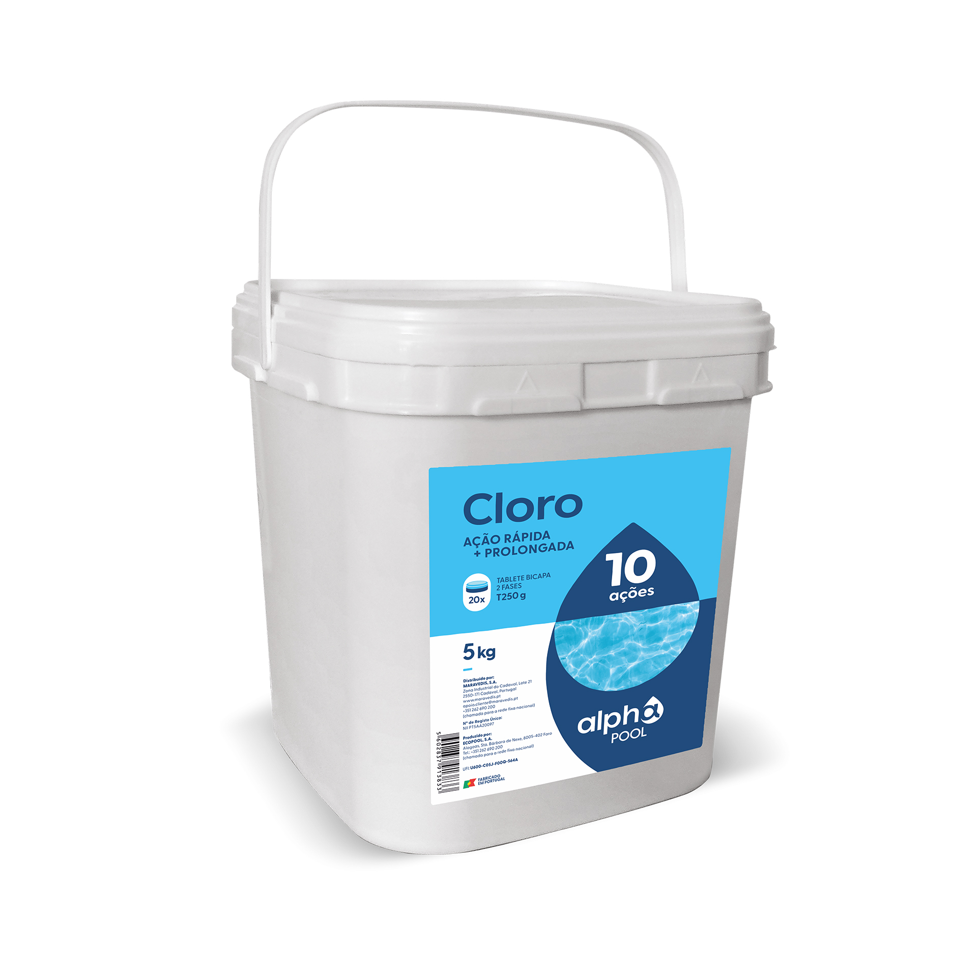 CLORO 10 AÇÕES T250 BICAPA 5KG ALPHAPOOL