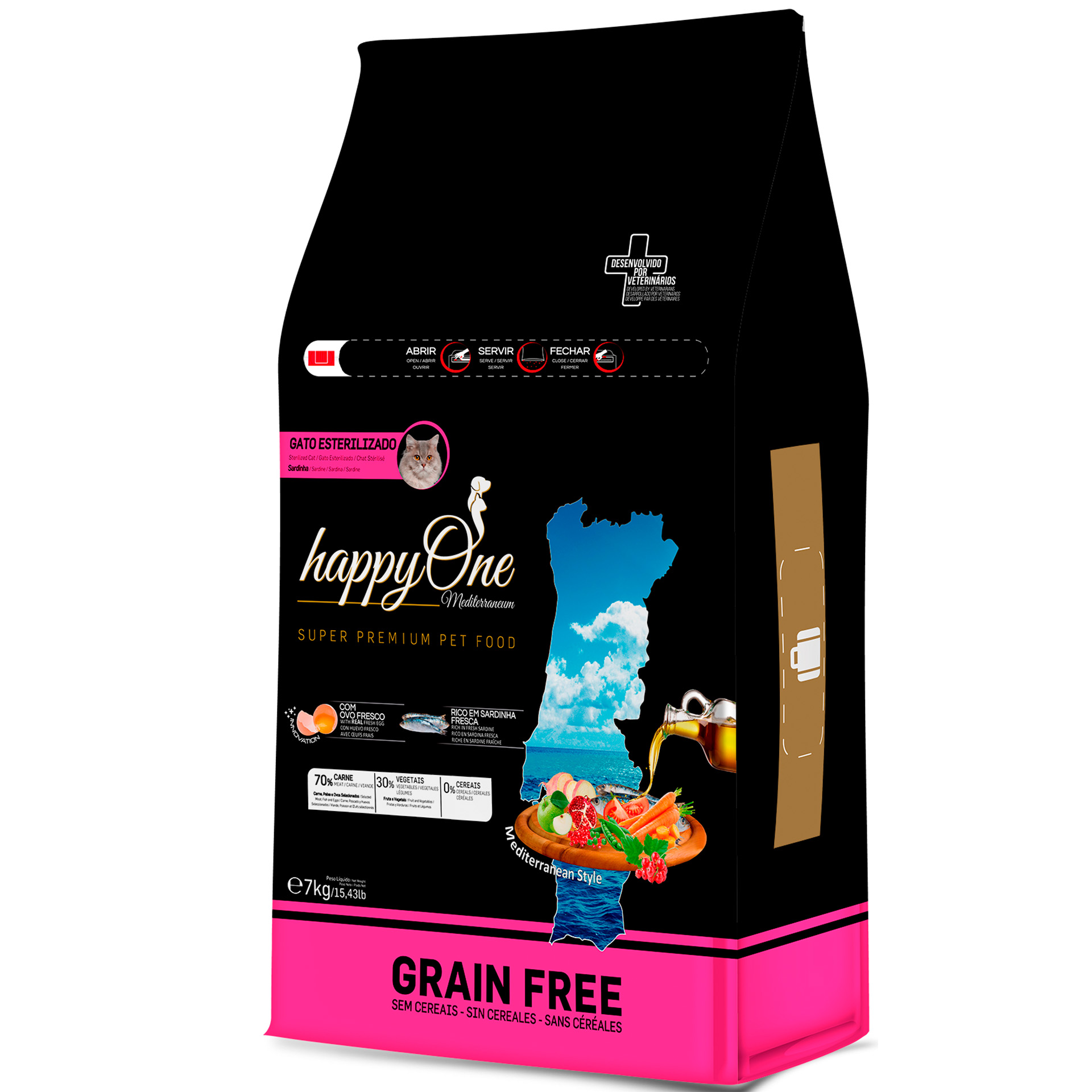 ALIMENTO SECO PARA GATO ESTERILIZADO SARDINHA 7 KG