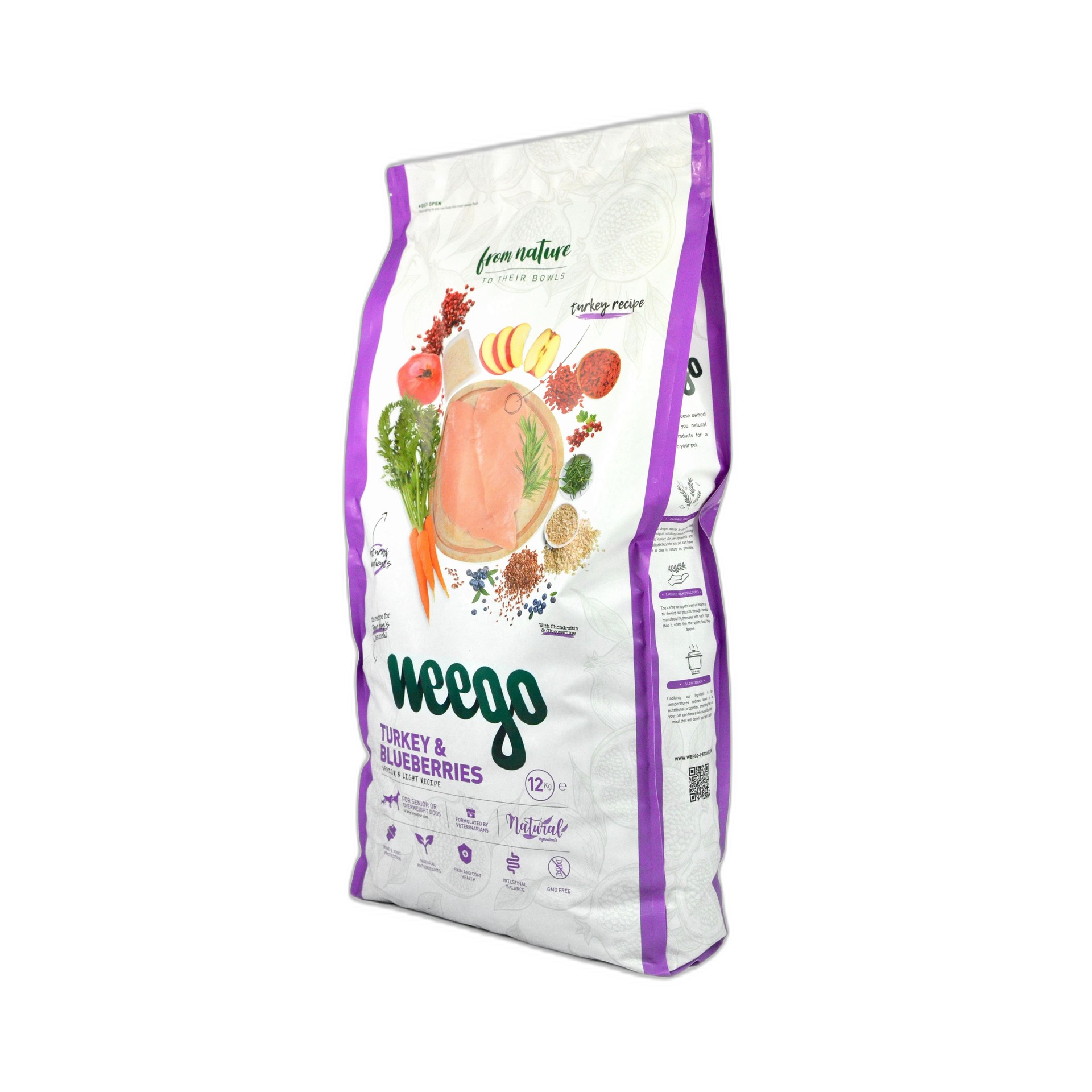 Alimento Seco Para Cão Perú E Mirtilo 12 KG WEEGO