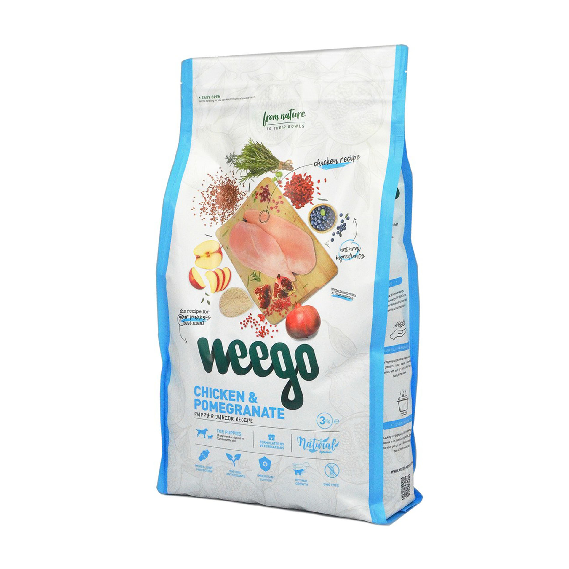 Alimento Seco Para Cão Frango E Romã 3 KG WEEGO