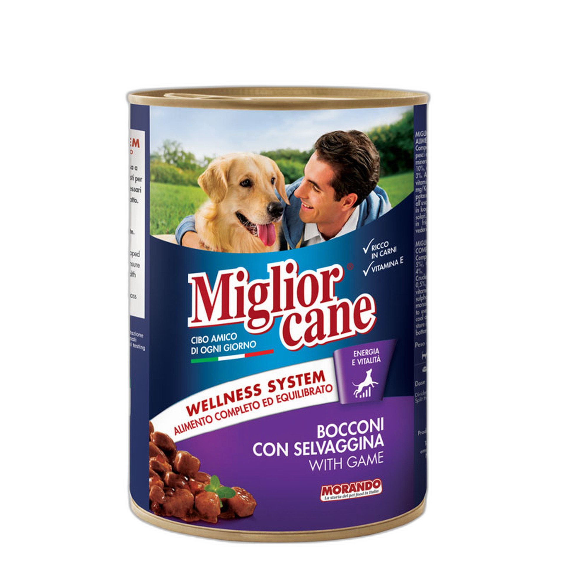 Al Húmido Cão Pedaços Carne Caça 405 G MIGLIORCANE