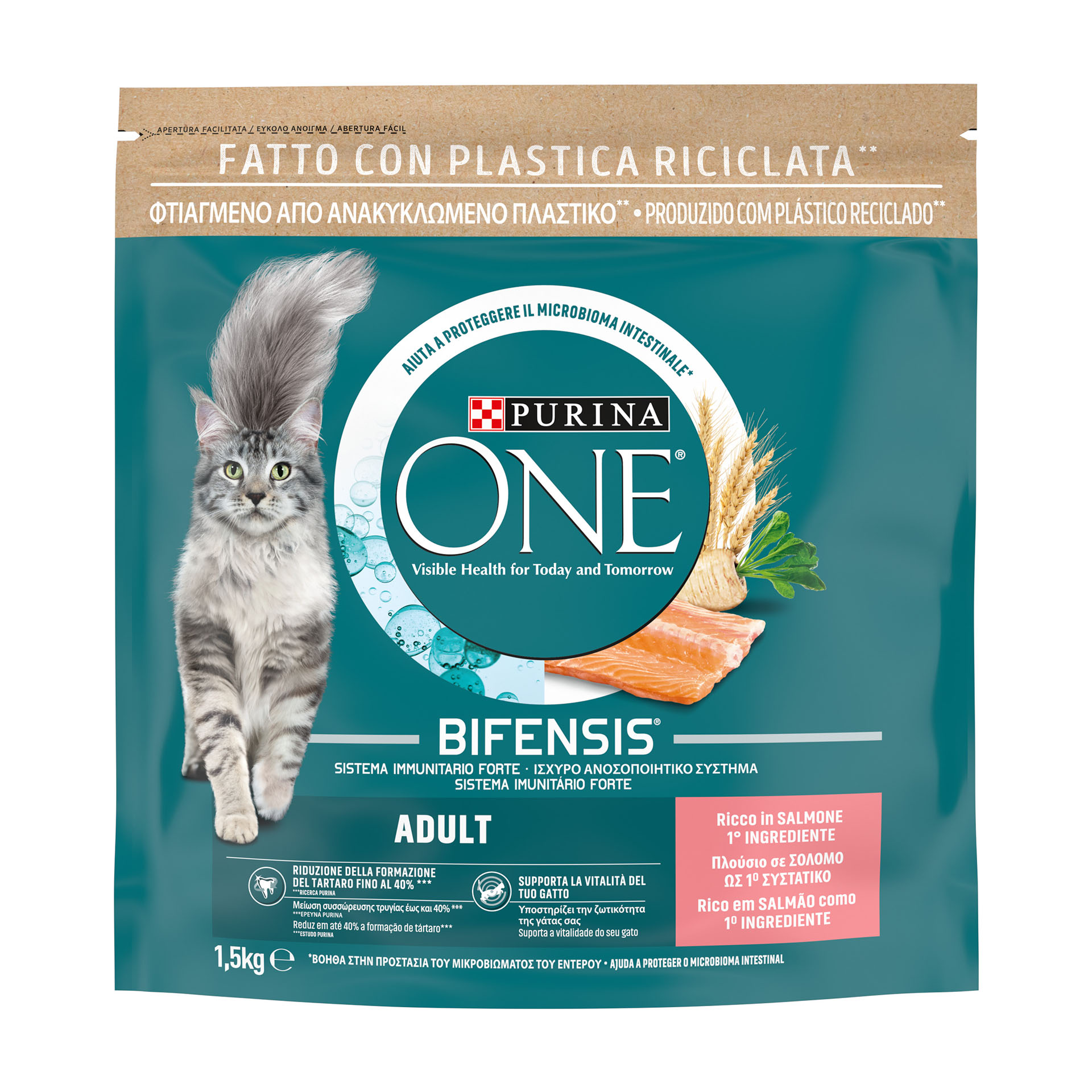 ALIMENTO SECO PARA GATO ADULTO SALMÃO 1,5 KG