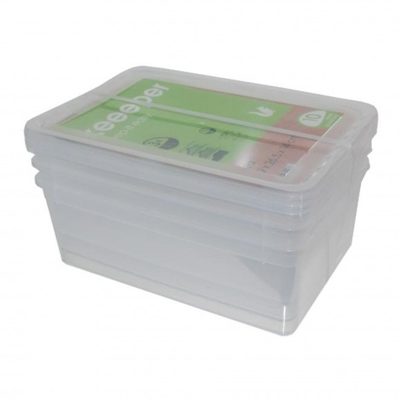 SET 4 CAIXAS DE ARRUMACAO 5,6L TRANSPARENTE KEEPER