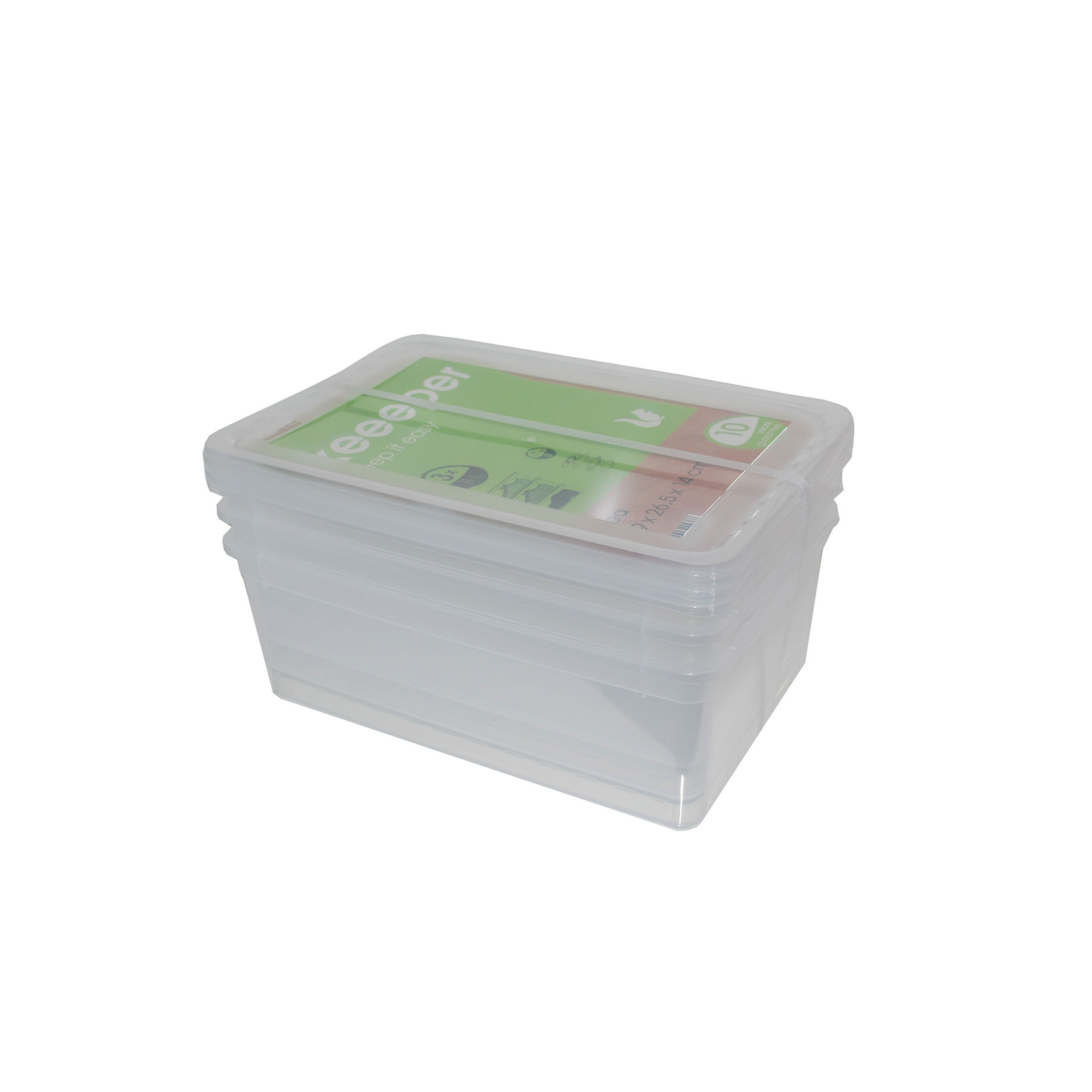 SET 3 CAIXAS DE ARRUMACAO 11L TRANSPARENTE KEEPER