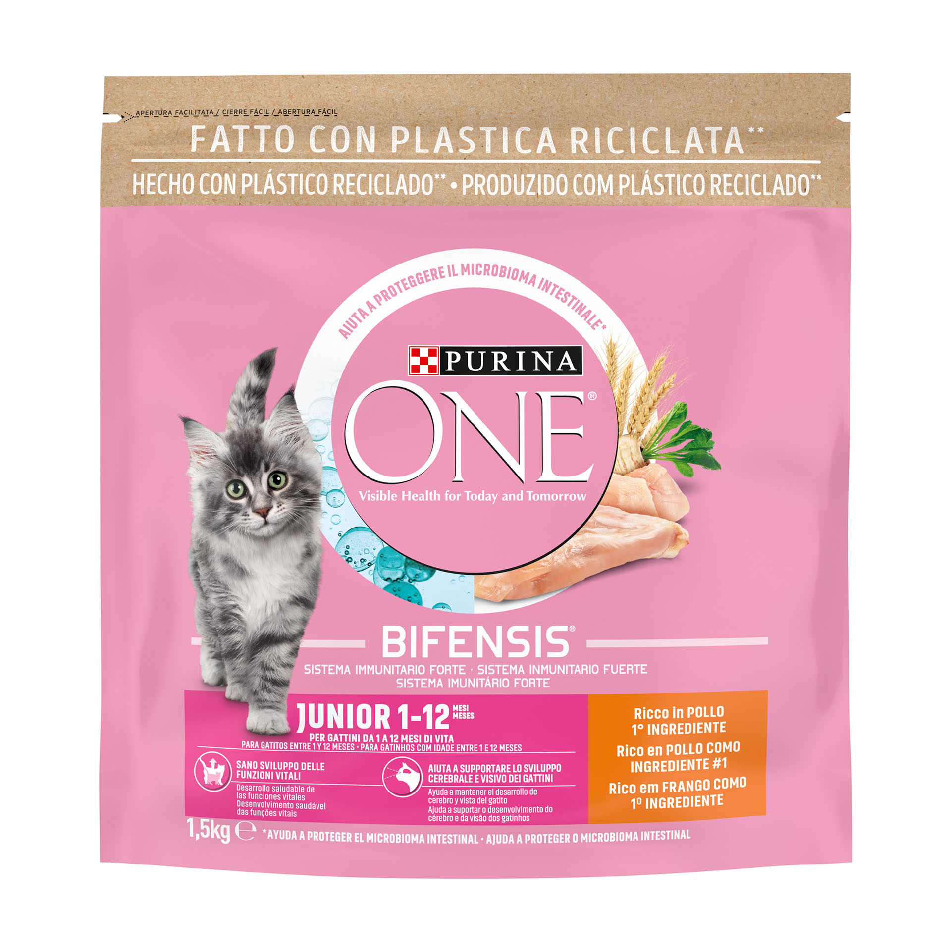 ALIMENTO SECO PARA GATO JÚNIOR FRANGO 1,5 KG