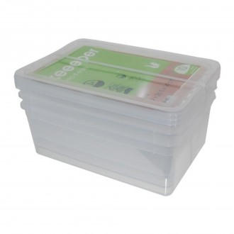 SET 4 CAIXAS DE ARRUMACAO 5,6L TRANSPARENTE KEEPER