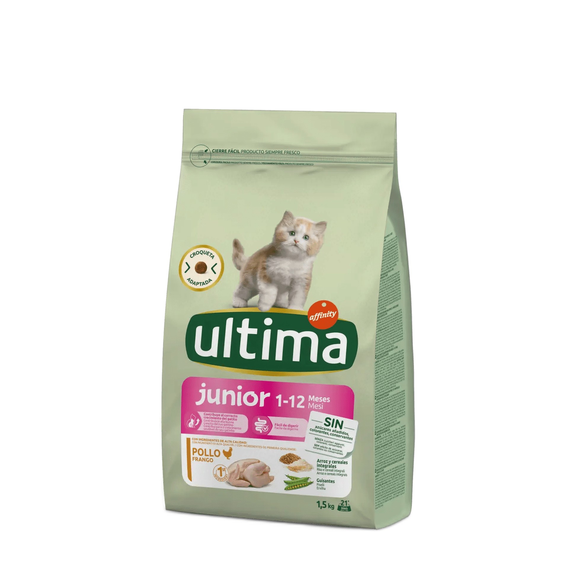 ALIMENTO SECO PARA GATO JÚNIOR FRANGO 1,5 KG
