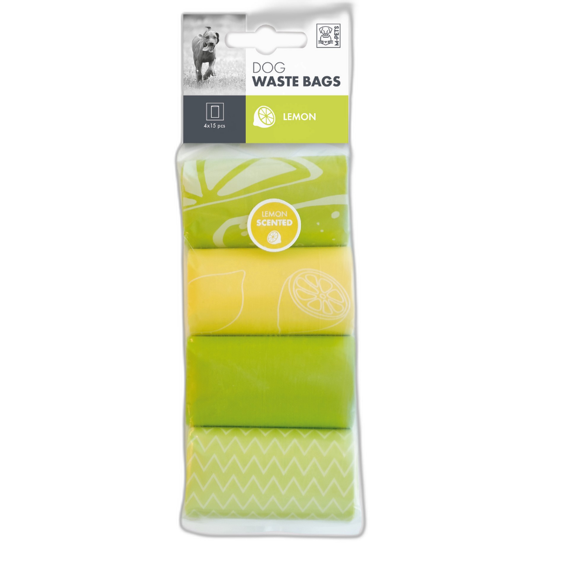 Sacos Higiénicos Limão 15 Unidades 4 Rolos M-PETS