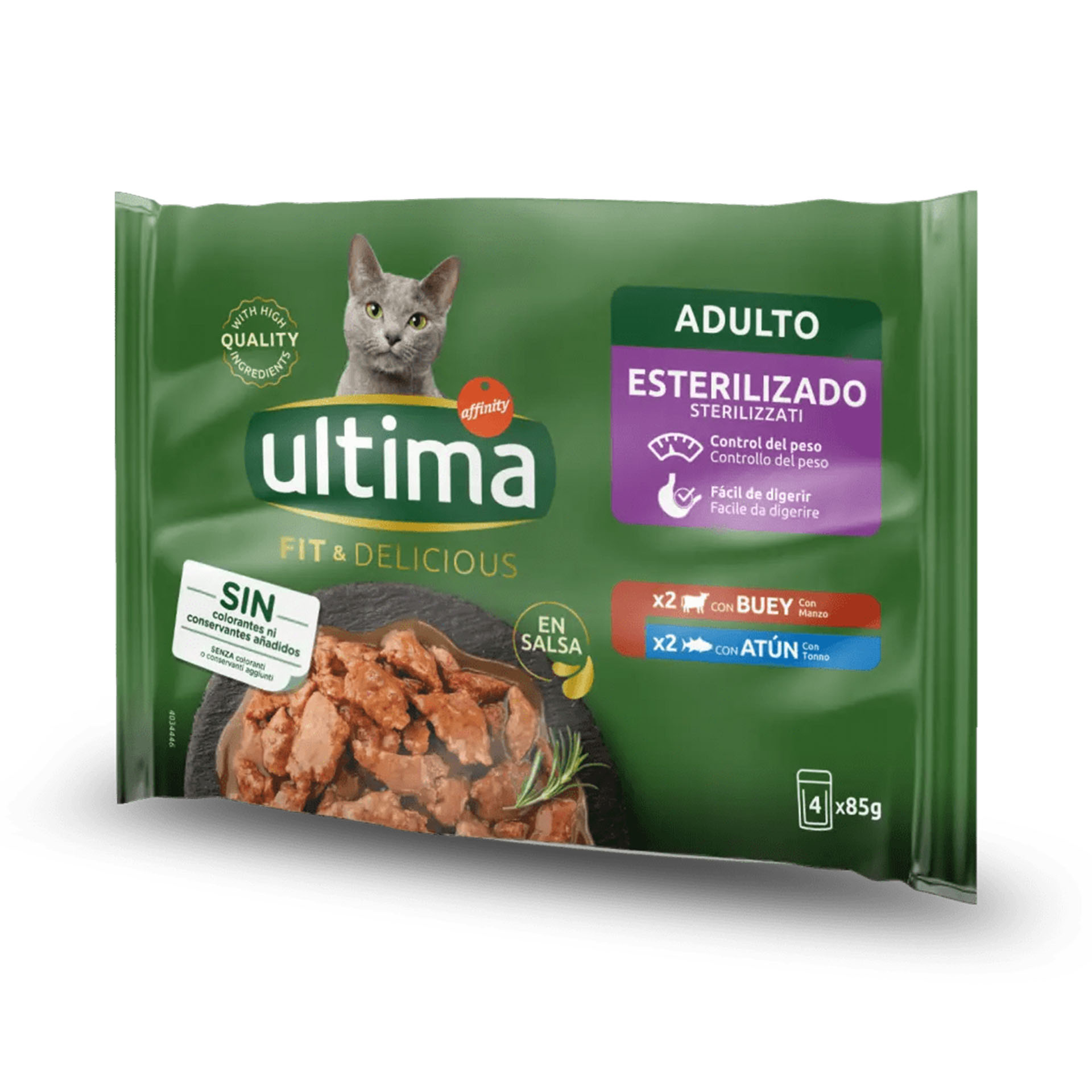 Alimento Húmido Gato Esterl Vaca/Atm 4X85 G ULTIMA