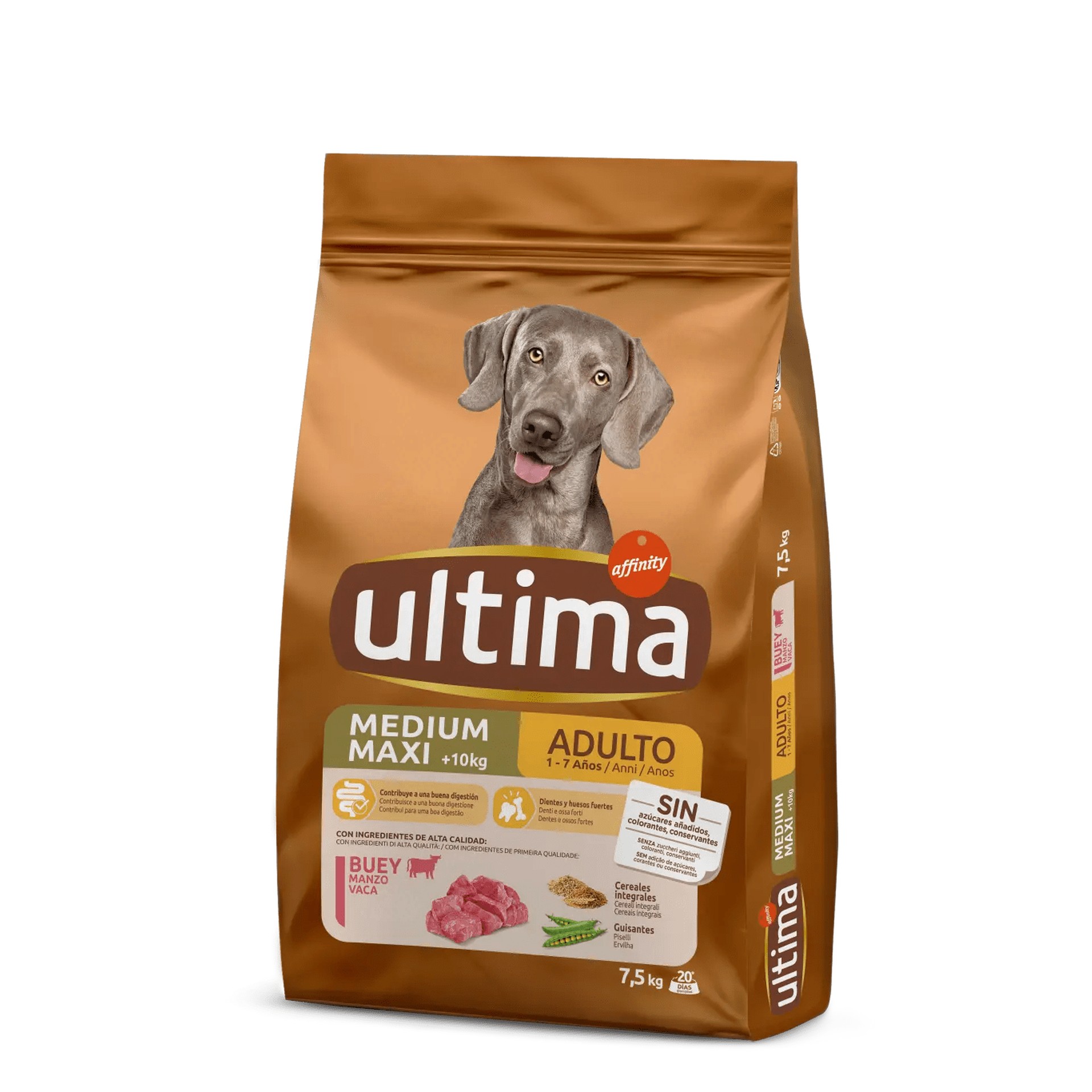 ALIM SECO CÃO ADULTO RAÇA MÉDIA/MAXI VACA 7,5 KG