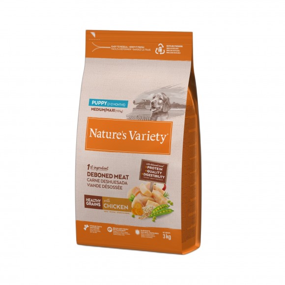 ALIM SECO PARA CO PUPPY GRAIN M DIO FRANGO 3 KG