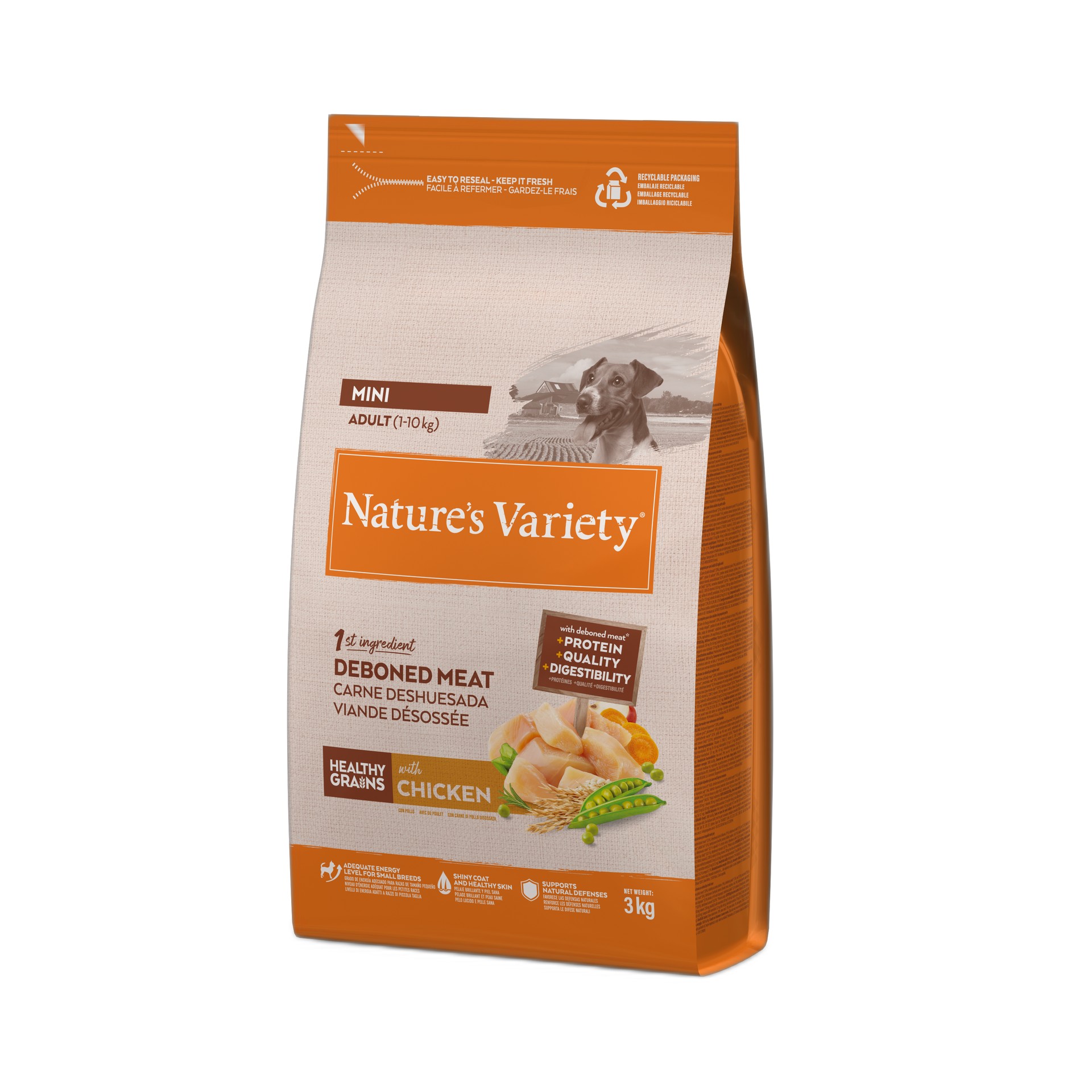 Al Sc Cão Grain Mn Adlt Frng 3 KG NATURES VARIETY