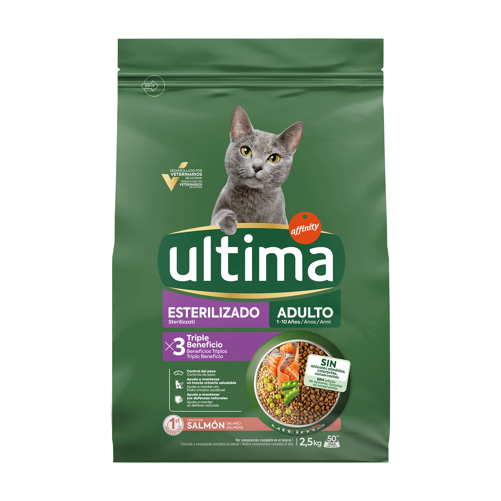 ALIMENTO SECO GATO ADULT ESTERILIZAD SALMÃO 2,5 KG