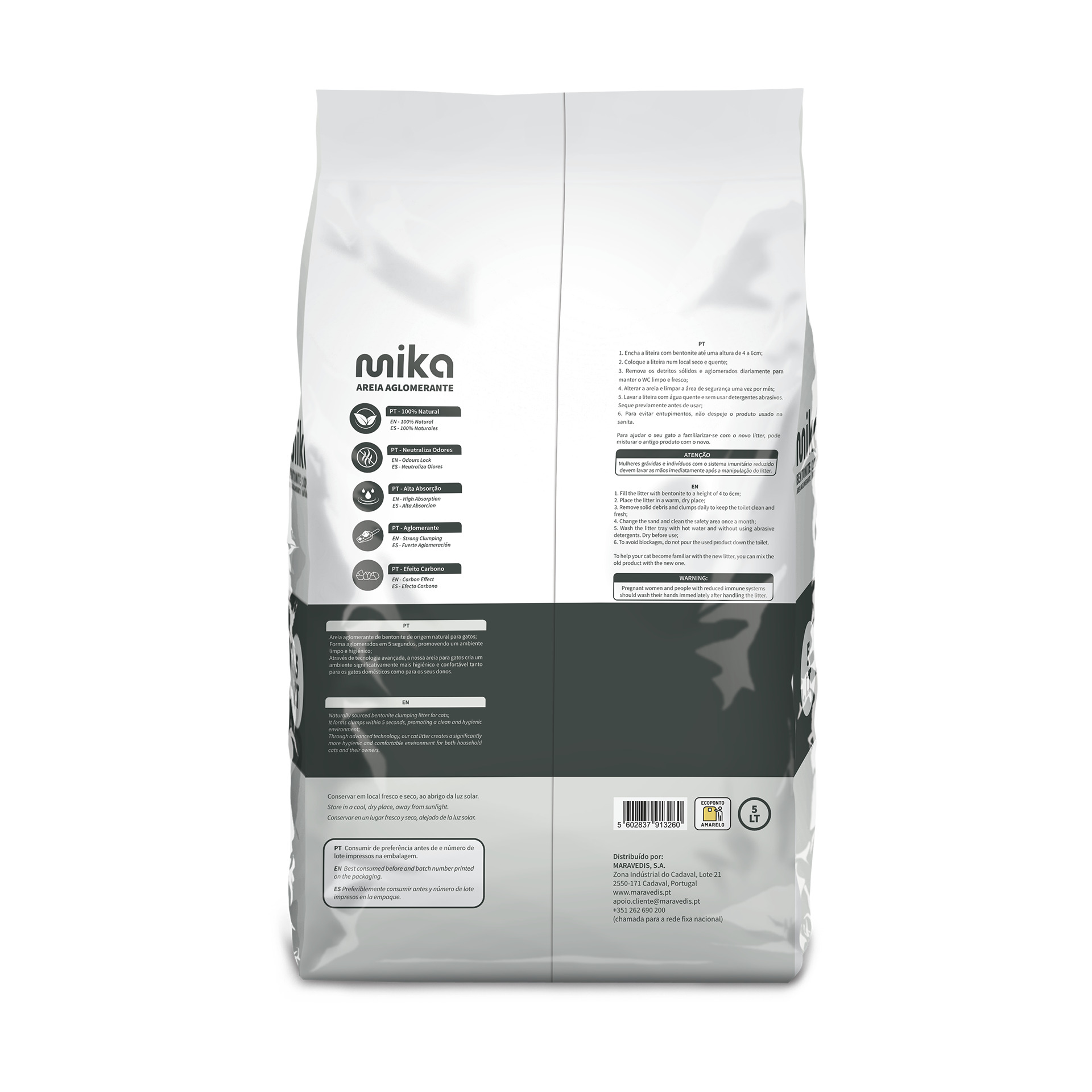 Areia Aglomerante Carvão 5 L MIKA